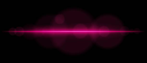 istock Abstract glowing pink light streak on a dark background. A horizontal neon beam with radiant flare and bokeh effects creates a futuristic and dynamic energy glow 2203734772