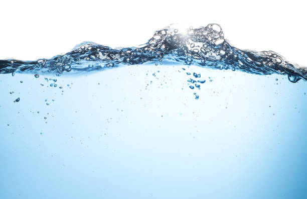 istock Water Wave. Air Bubbles Float Up in Water. Water Splashing, Pure Drinking Water. Blue Water Textured on White Background. 2203735439