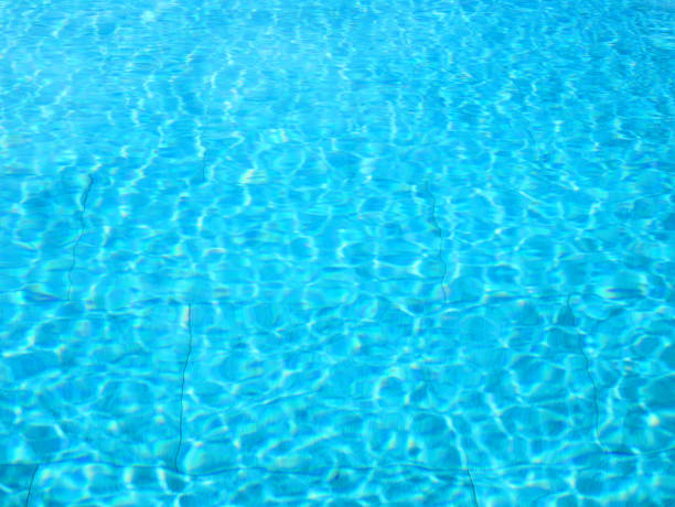 istock Summer abstract reflection caustics in swimming pool. Blue water surface and ripple wave 2203736039