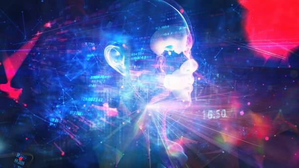 istock Futuristic AI-Generated Face in a Dreamlike Digital Landscape. 2203742125