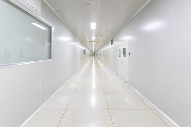The white shielded corridor in the factory