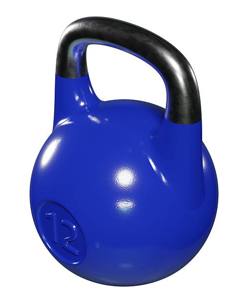 istock Olympic kettlebell, heavy cast iron powerlifting equipment with number 12 2203750280
