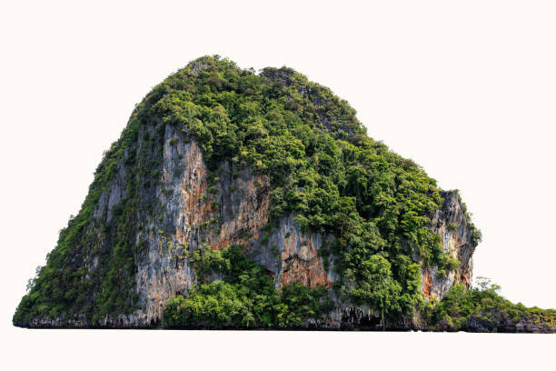 istock Green mountain isolated on white background 2203752023