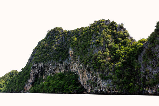 istock Green mountain isolated on white background 2203752028