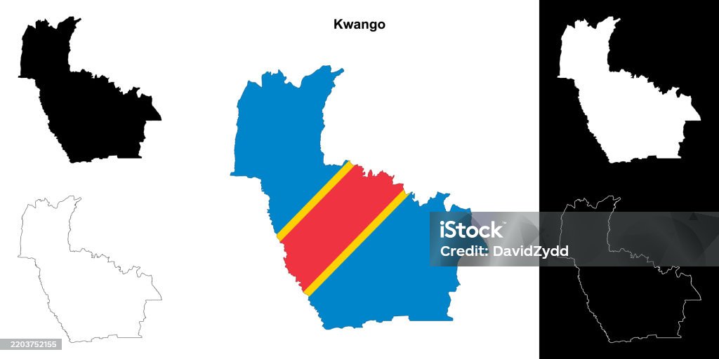 Kwango Kwango Province Outline Map Set Stock Illustration - Download Image Now ...