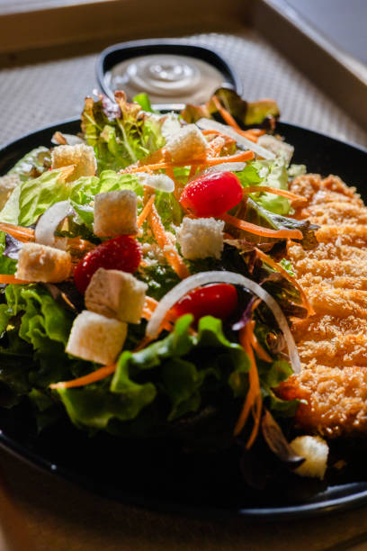 Fried Pork Chop And Vegetable Salad