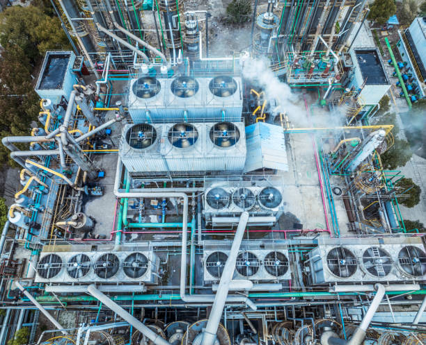 istock Top view of cooling system in industrial area 2203753253