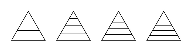 Triangular Table Chart Vetores de Triangular Charts Separated By Hierarchy Pyramid Charts ...
