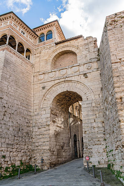 istock A large stone building with a balcony Arco Etrusco in Perugia 2203761702