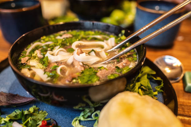 istock Vietnamese dish Pho soup in a cafe 2203762597