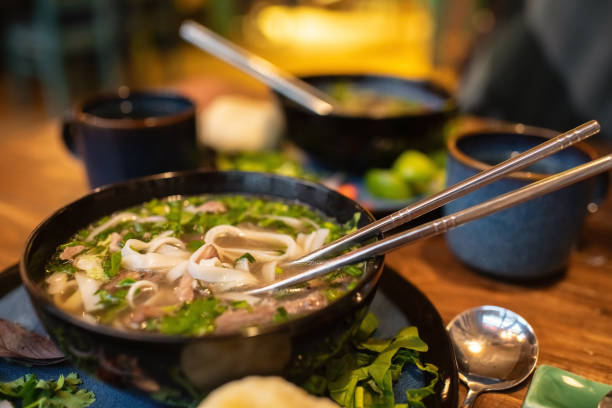 istock Vietnamese dish Pho soup in a cafe 2203762609