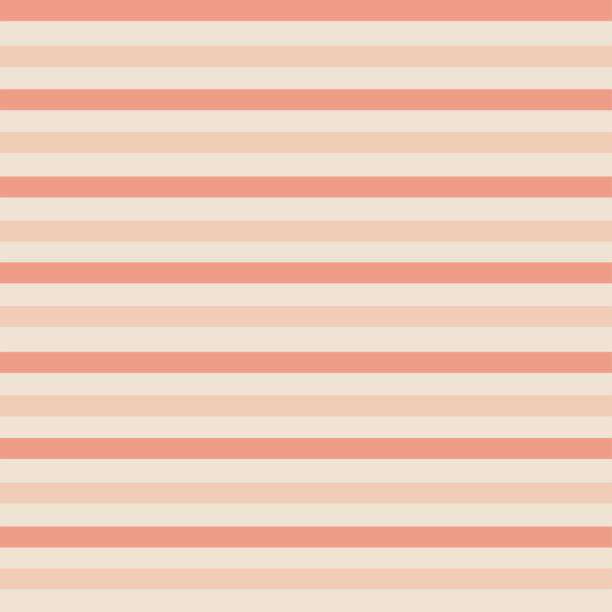 Seamless pattern with horizontal stripes in shades of coral and cream. Design for wallpapers, textiles