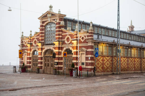 February 26th 2025. The Old Market Hall is the oldest market hall in Helsinki, Finland. It has a total of about 20 different vendors and cafés and is a popular tourist attraction.