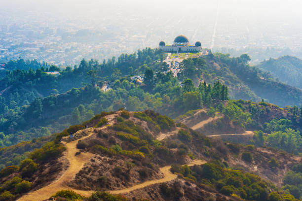 istock Winding Hiking Trails Lead to Griffith Observatory on the Hill 2203767271