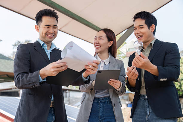 istock Diverse team brainstorming solar solutions. A collaborative effort to innovate in sustainable energy. 2203767675