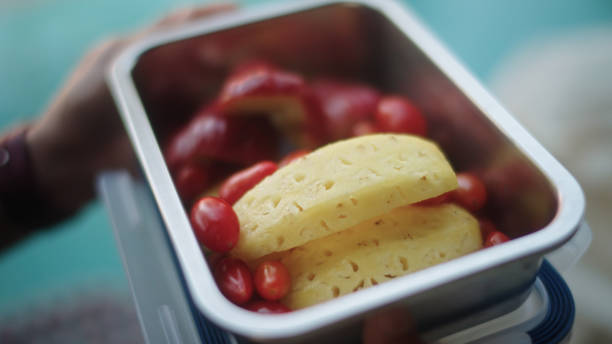 Fruits at eco-friendly food container.