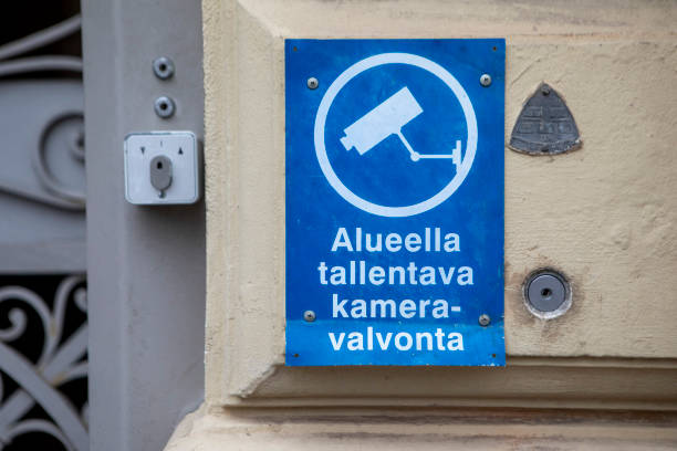 CCTV sign outside a building in Helsinki