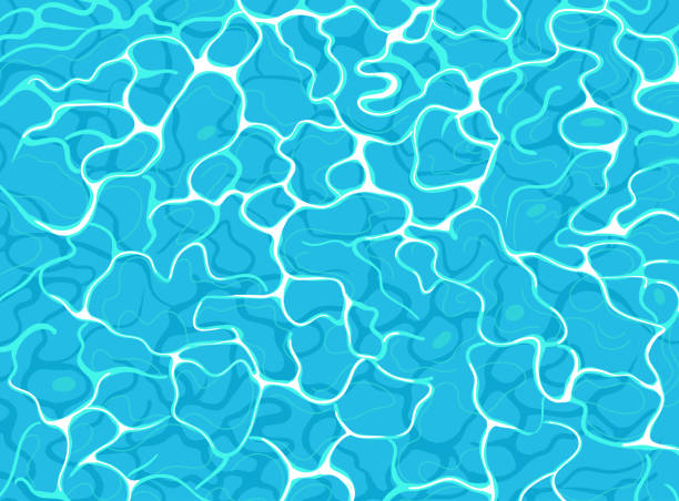 istock Water texture top view. Pattern of stains on water in the pool. Vector hand drawing 2203782940