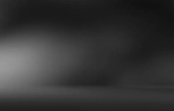 Empty black room studio with shadow overlay effect for product presentation display. Empty black room studio with shadow overlay effect for product presentation display.