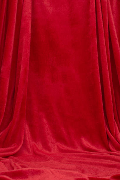istock Red velvet fabric texture, macro, background 2203789437