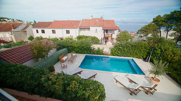 istock Luxury Villa Pool with Panoramic Sea Views and Mediterranean Garden 2203789891