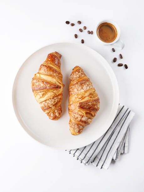 istock Croissant bakery isolated white background style. 2203796425