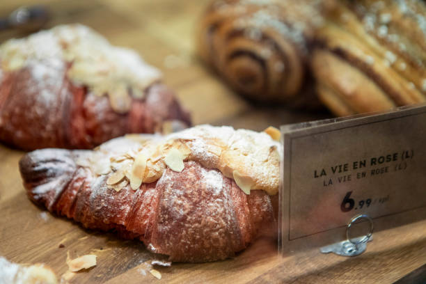 Almond croissant on a market stall