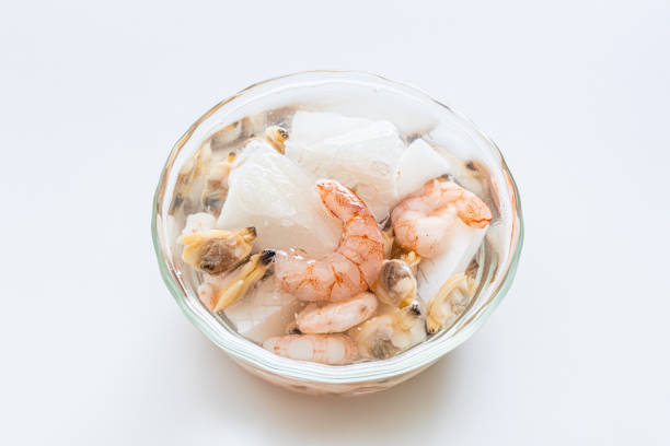 Seafood mix, frozen seafood, saltwater, thawing method