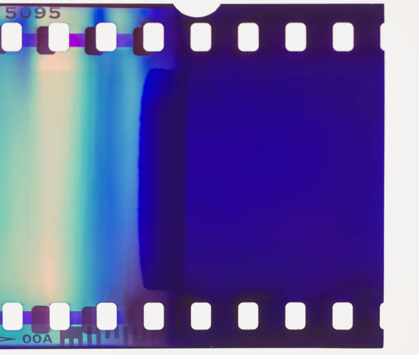 istock Light leak on 35mm negative film 2203807004