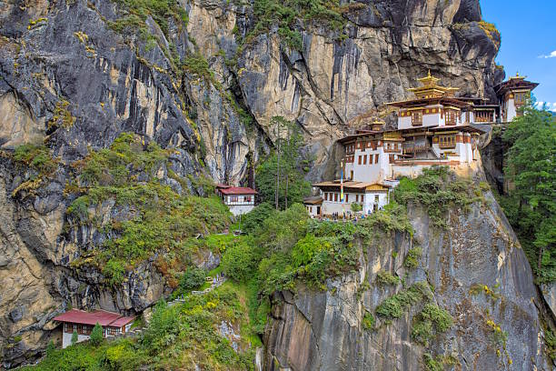 Tiger's Nest in Bhutan against the cliff