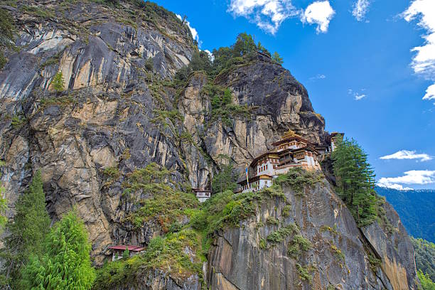 Tiger's Nest in Bhutan against the cliff