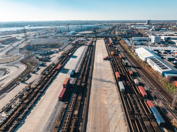 istock Freight trains waiting at southampton docks in england 2203817846