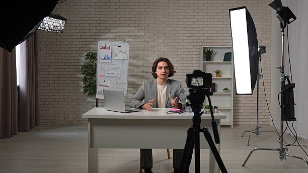istock Engaging Interview Session Showcasing Expert Insights in a Modern Podcast Studio Environment 2203818069