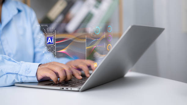 istock Artificial intelligence to make business more efficient, Businessman uses AI technology to help analyze big data and use it in human daily life, AI technology, Technology integration. 2203825153