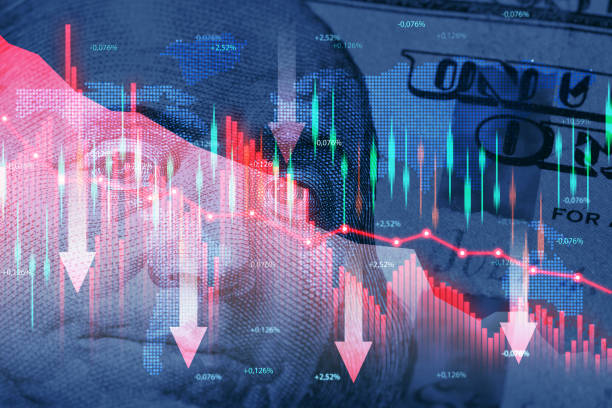 istock Financial crisis concept with falling stock market graph 2203826114