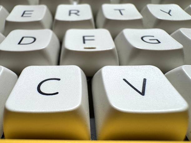 istock Ctrl C ctrl V keys on white mechanical keyboard with red switches in macro 2203827311