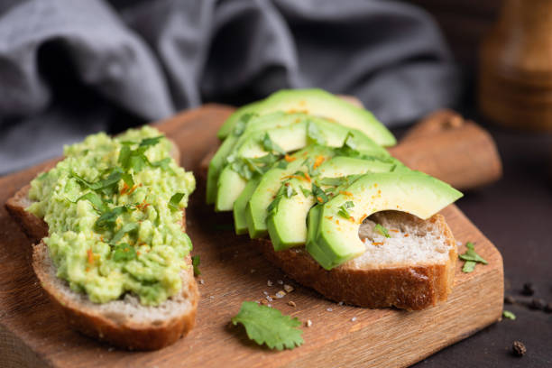 istock Avocado toast with seeds and spices 2203840339