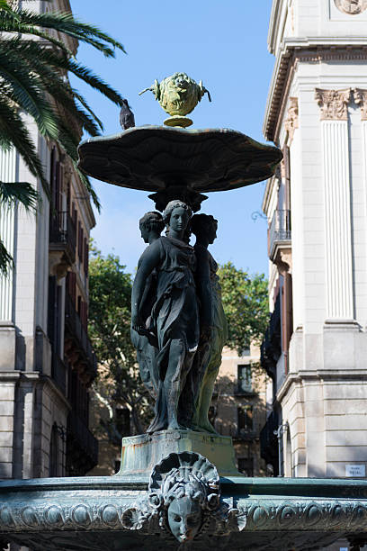 istock Fountain in Placa Reial square, Barcelona, Spain 2203852545
