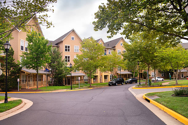 Multi-family homes in a large community.