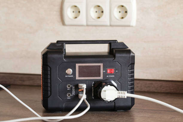 istock Portable Power Station and Multi-socket Extension Board with Chargers indoors 2203867280