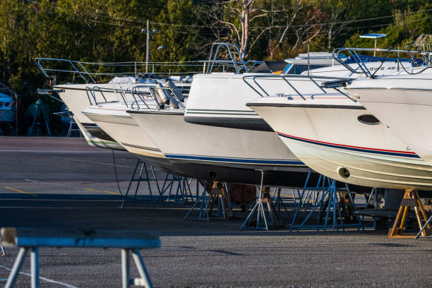 istock Sailboats laid up at a marina.. 2203867415