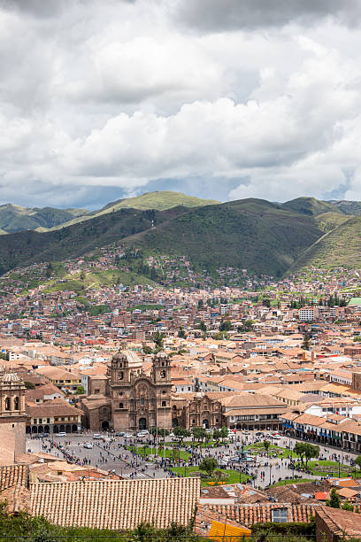 istock Scenic View of Plaza de Armas in Cusco with Andean Mountains 2203888556