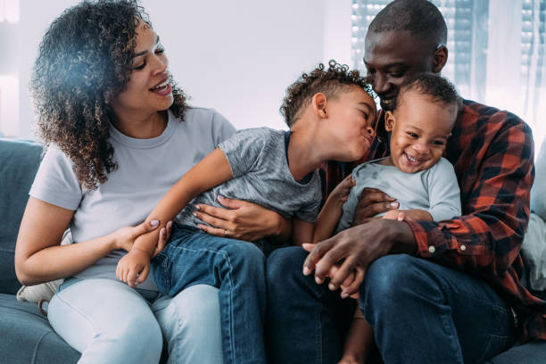 istock Happy family at home. 2203889265