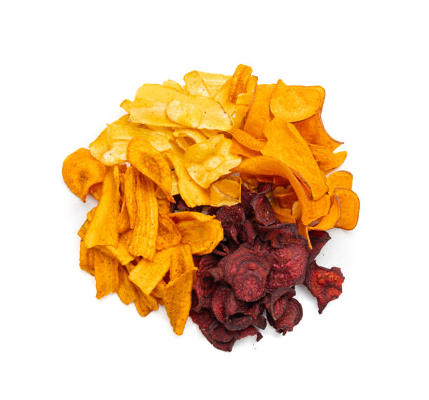 istock Parsnips, sweet potato, carrot and beetroot chips isolated, dry vegetable root mix, healthy snacks 2203891113