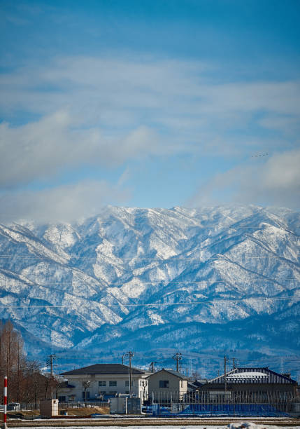 Scenery and nature with views of the Iide mountain range.