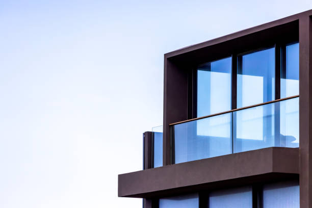 istock Closeup top part of modern house, background with copy space 2203893714