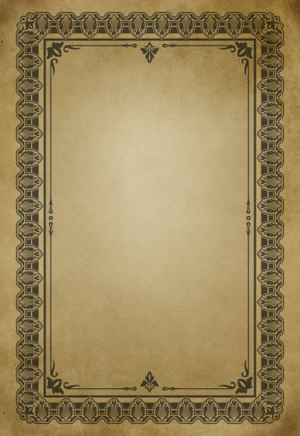 Old paper with decorative vintage frame. Grunge vintage paper.