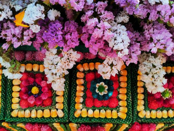 istock Multi-colored everlasting flower decoration in a beautiful style 2203900144
