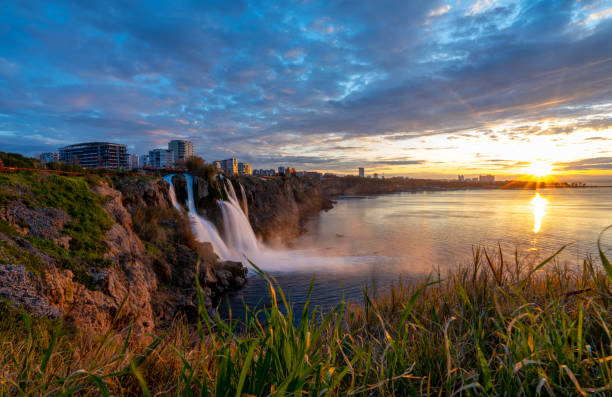 Lower Duden Waterfalls in sunrise, Antalya
