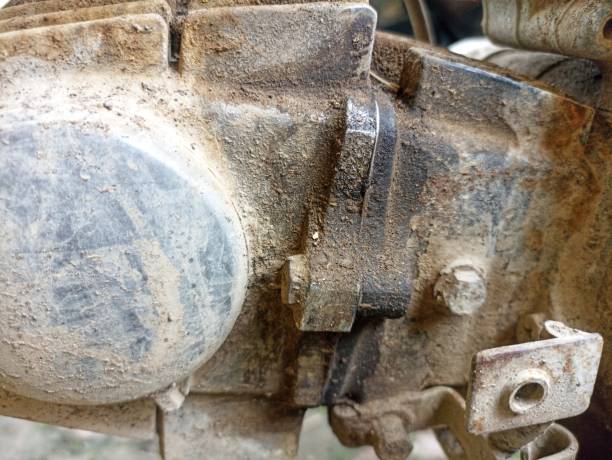 istock oil leaks on dirty motorcycle engines 2203903424